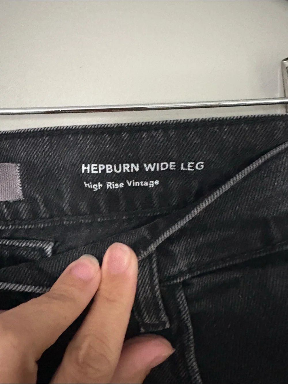 DL1961 Hepburn Wide Leg Jeans 32 High Rise 100% Cotton Black Denim Distressed - Picture 3 of 14